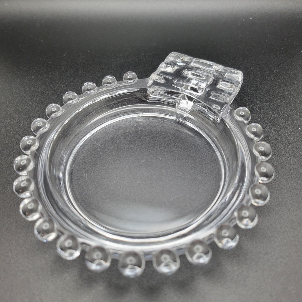 Vintage Imperial Candlewick Glass Beaded‎ Ashtray Trinket Dish